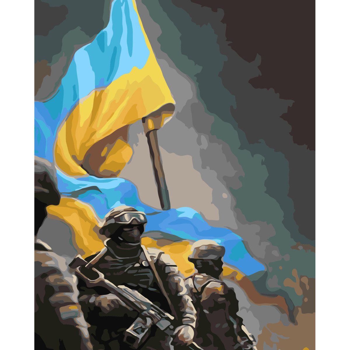 Картина за номерами Strateg Українські воїни 30х40 см SS-6566 - 1