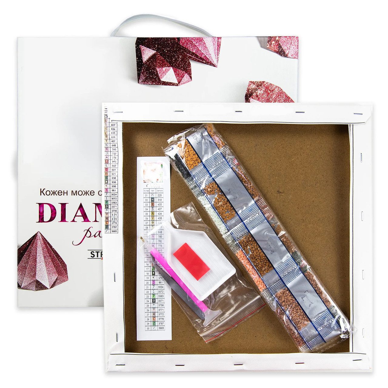 Алмазна картина Strateg Кошеня у квітках 40х50 см SK85976 - 3