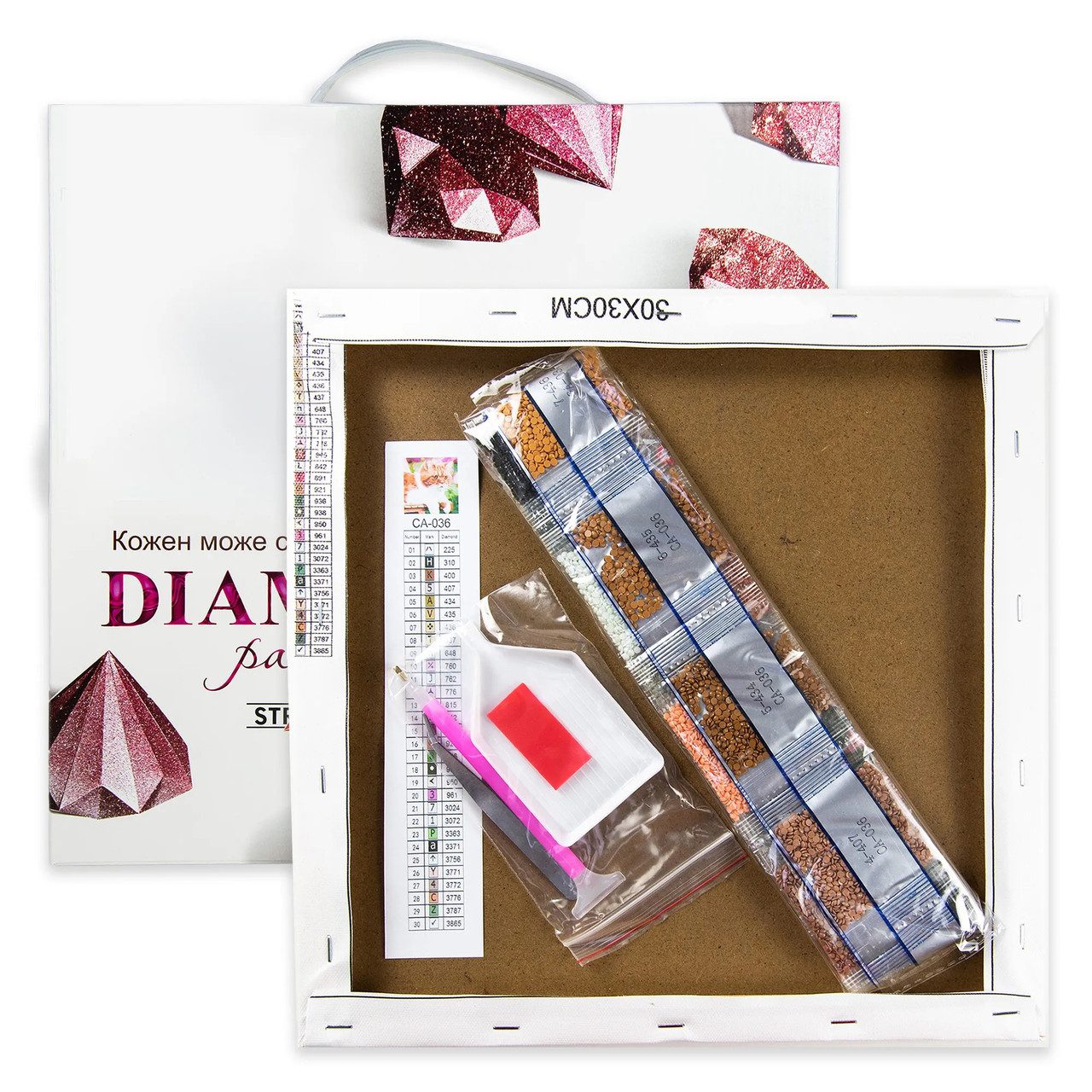 Алмазна мозаїка Strateg Осіння композиція 30х30 см ME13818 - 4