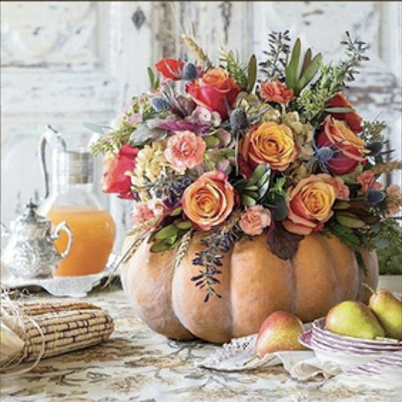 Алмазна мозаїка Strateg Осіння композиція 30х30 см ME13818 - 3