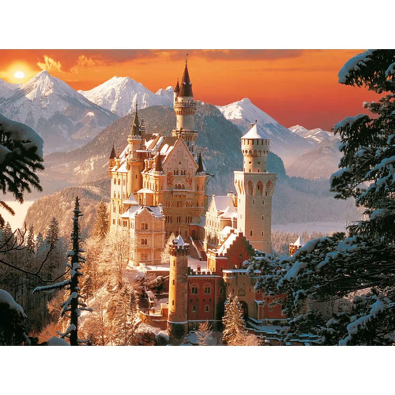 Алмазна картина Strateg Нойшвантайн у снігу Альп 40х50 см GC77926 - 1