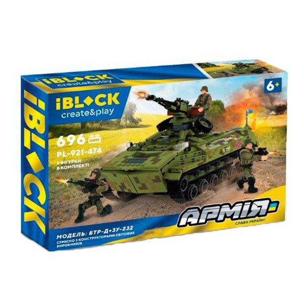 Конструктор IBLOCK Армія БТР-Д+ЗУ-232 (969 дет.) PL-921-474 - 2
