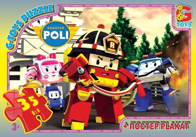 Пазл Robocar Poli/Робокар Поллі + постер G-Toys (35 дет.) RR067441 - 1