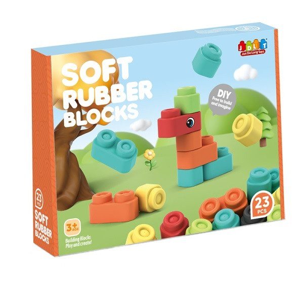 М'який конструктор гумовий Soft Rubber Blocks (23 деталі, гнучкі блоки) JDLT 6082 - 1