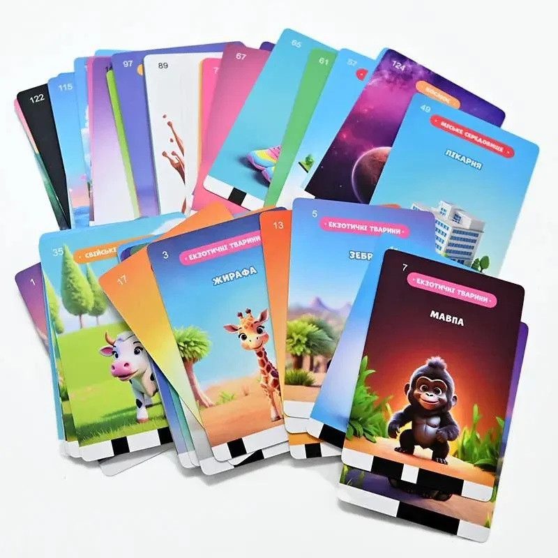 Гра кардрідер Жираф Всезнайка WToys (укр., 122 двосторонні картки), арт. 30317 - 5
