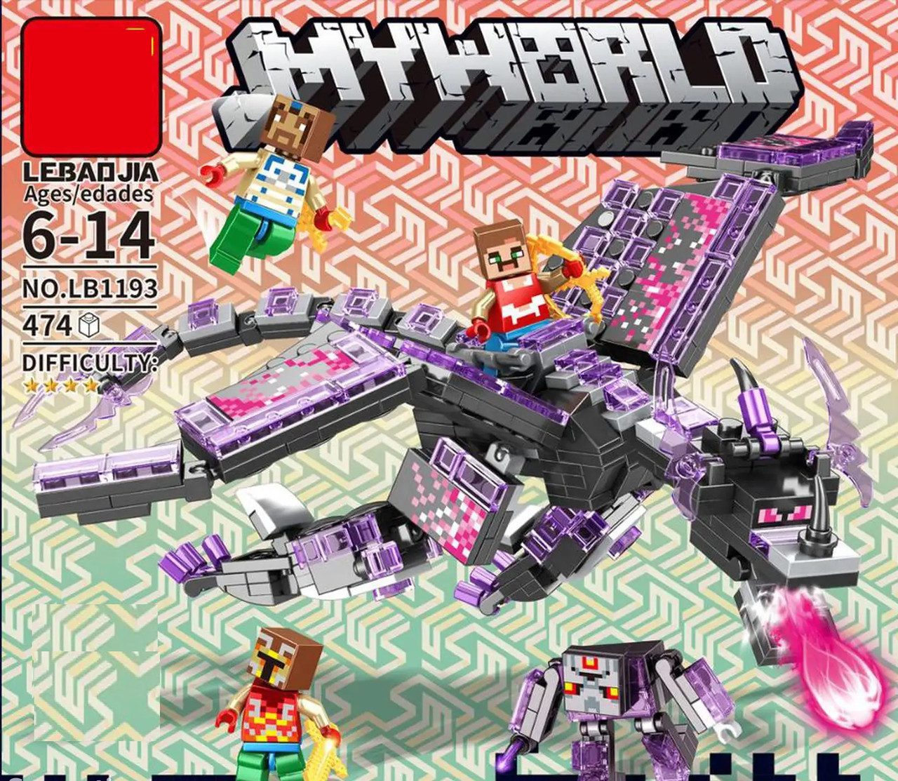 Конструктор MyWorld Перламутрово-чорний дракон (474 дет.) LB 1193 - 1