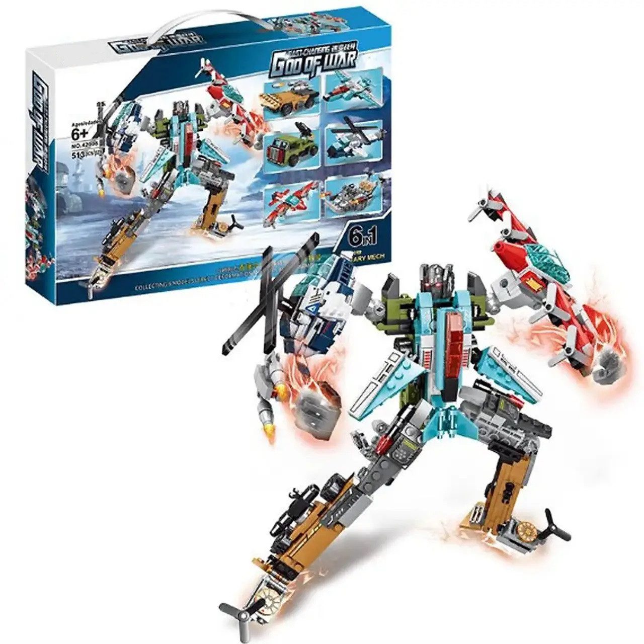 Конструктор 6 в 1 Робот + транспорт (513 дет) 42008 - 5