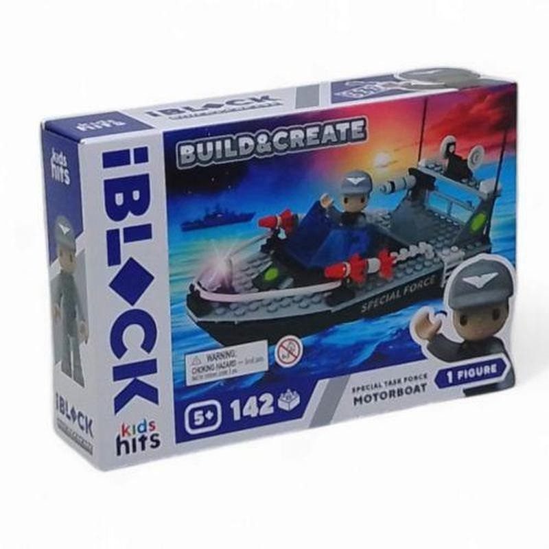 Конструктор Kids hits IBLOCK Junior Моторний катер групи спеціального призначення (142 дет.) KH42/003/4 - 2