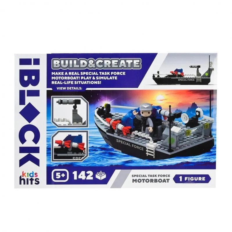 Конструктор Kids hits IBLOCK Junior Моторний катер групи спеціального призначення (142 дет.) KH42/003/4 - 3