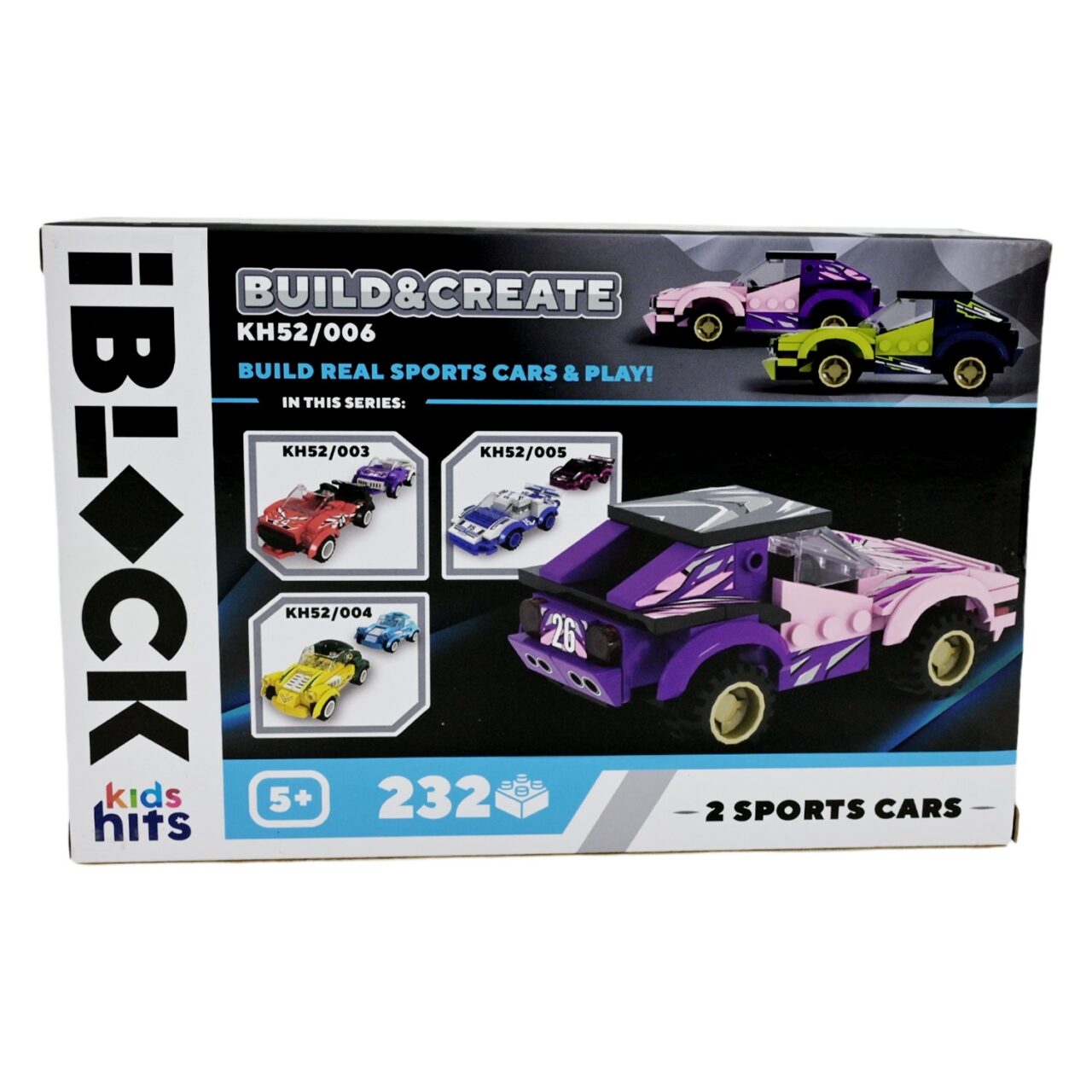 Конструктор Kids hits IBLOCK Junior Мегакари 2 спортивні машинки (232 дет.) KH52/006 - 5