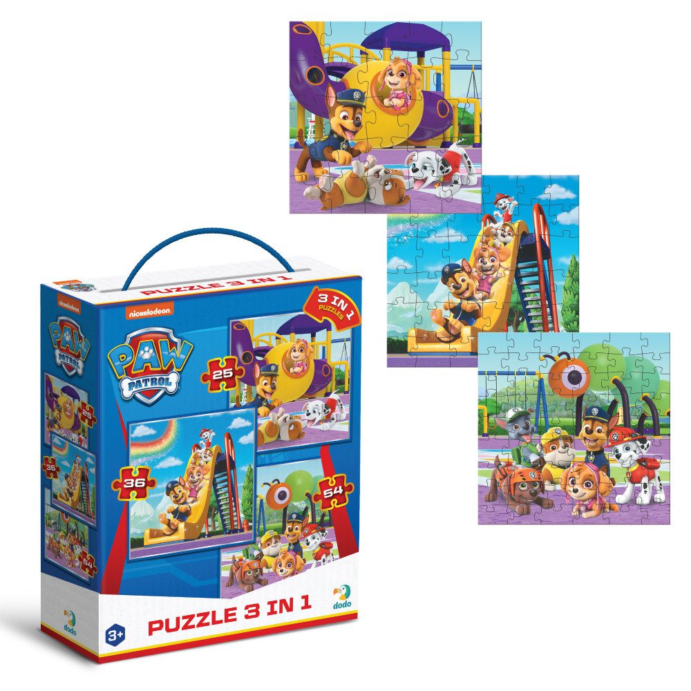 Пазл 3 в 1 Paw Patrol: Ігровий майданчик (25+36+54 елем) Dodo 200578 - 1