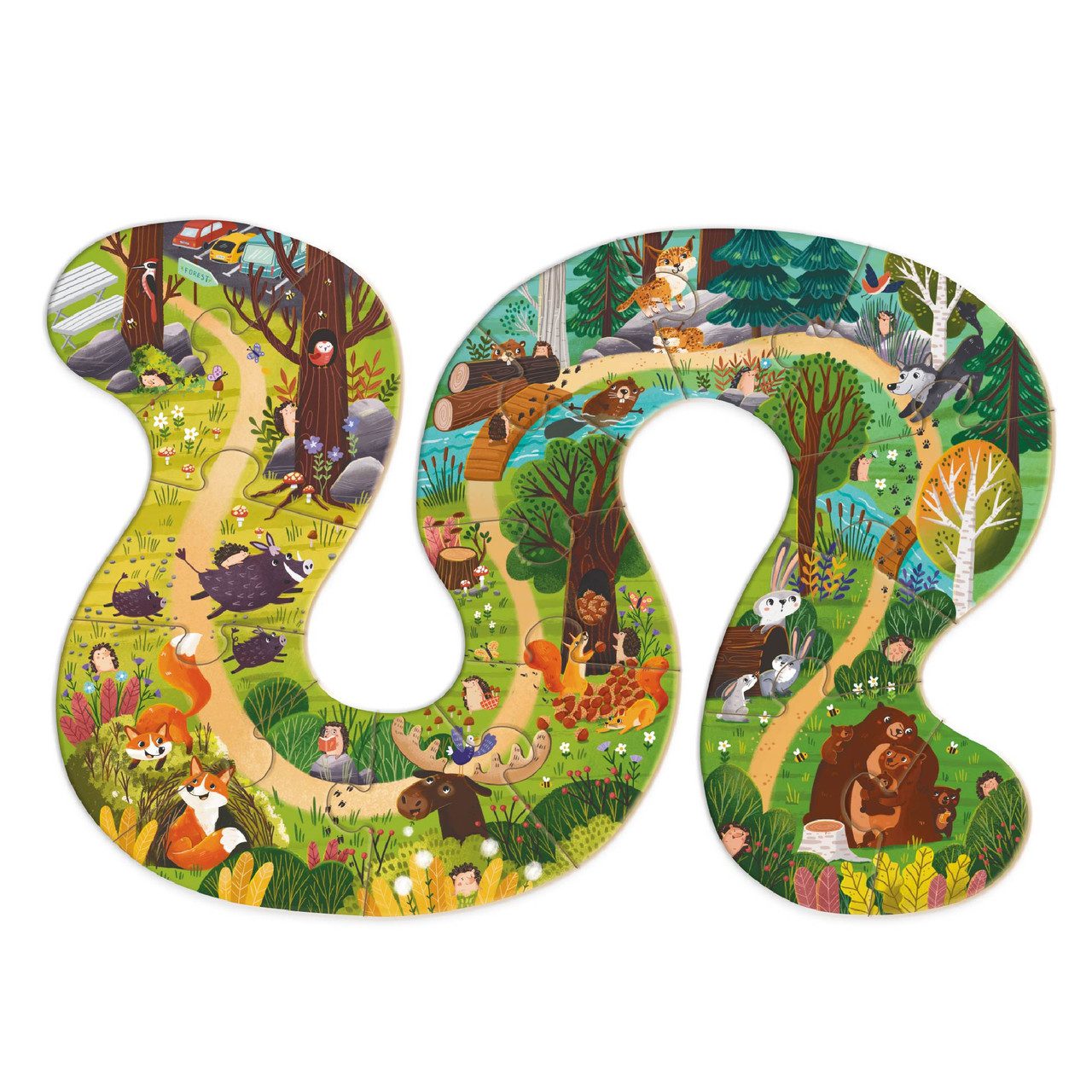 Пазл Dodo Хто живе в лісі? (16 деталей, 6 дерев'яних фігурок) 300608 - 2