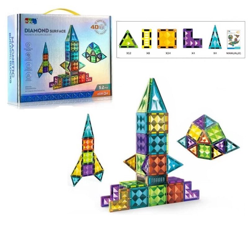 Магнітний конструктор Diamond Surface (52 ел.) 9956B - 3