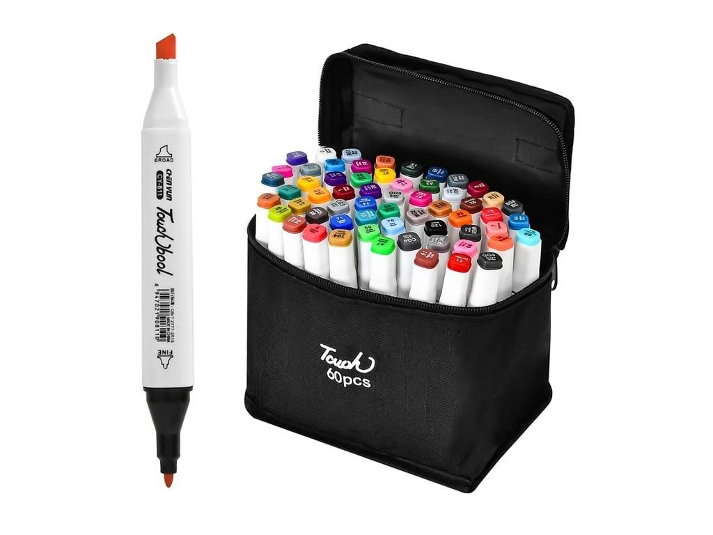 Фломастери-маркери двосторонні для скетчингу (60 шт.) 064704 - 1