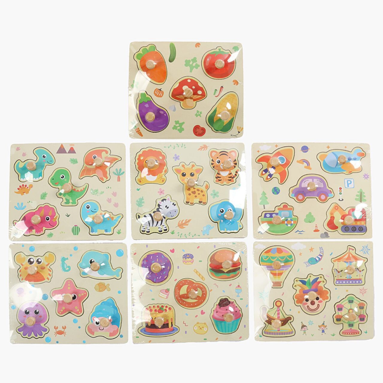 Дерев'яні пазли (рамка вкладка із ручками, англ.) C 73250 - 2