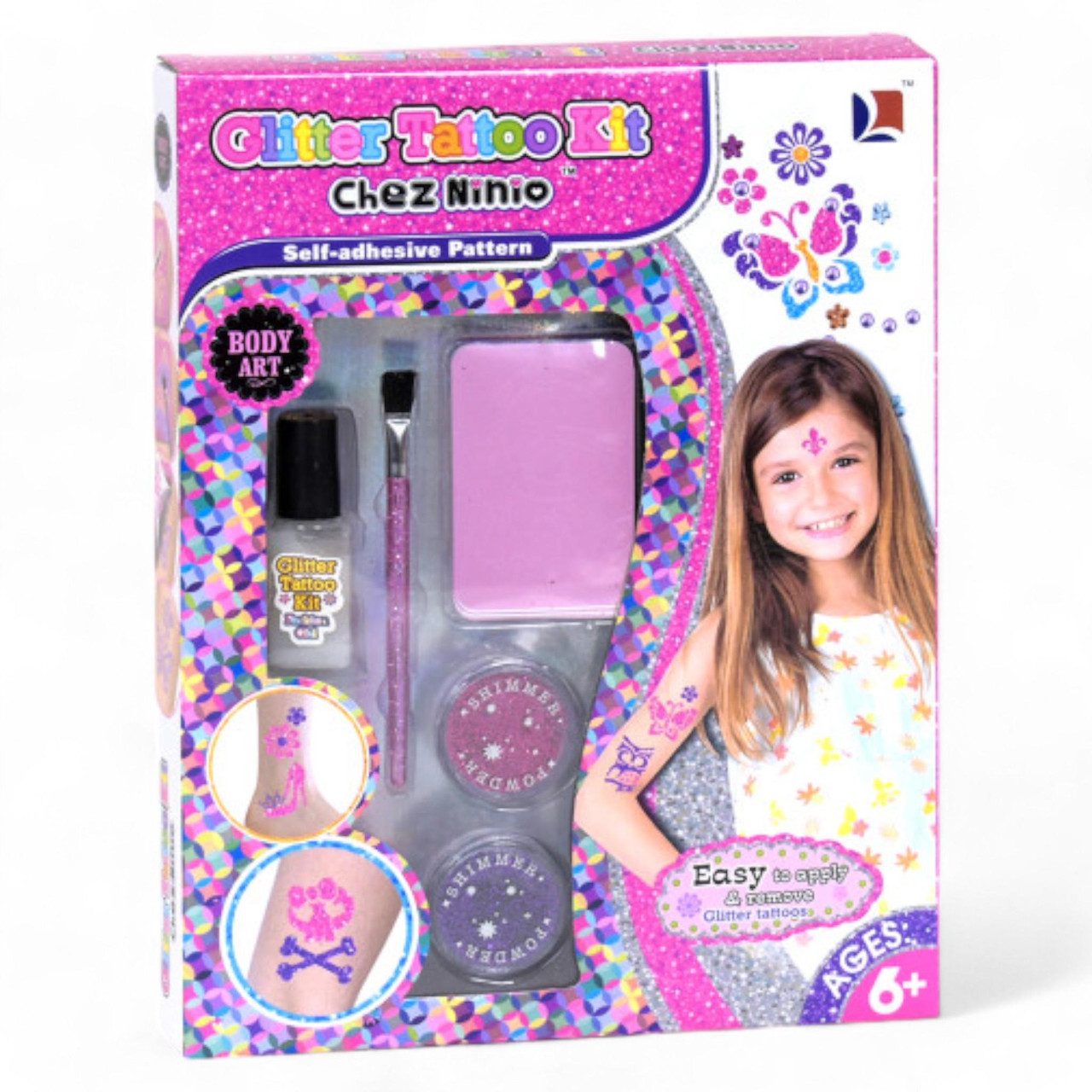 Набір для створення дитячого тату (трафарет, блискітки, гель) 71102 - 3