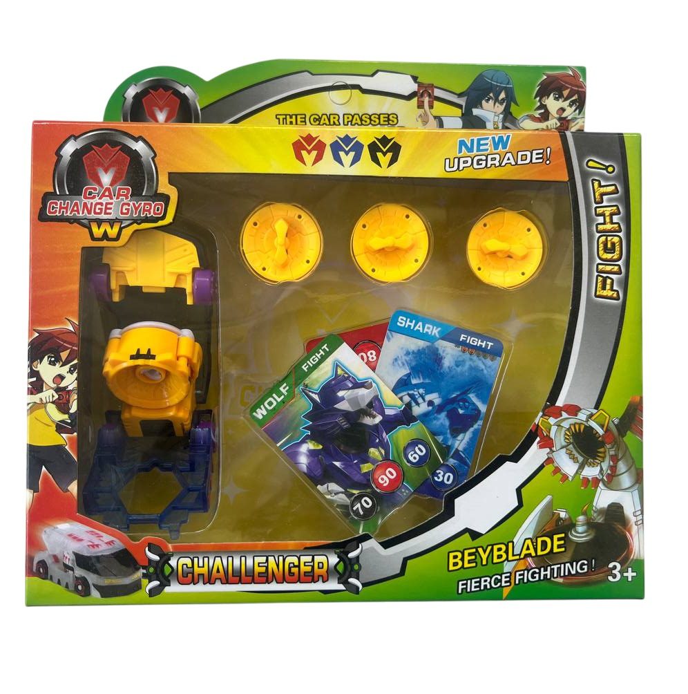 Ігровий набір Beyblade Car Change Gyro (машинка трансформер, 3 диски, магнітні картки) 520-11 - 4
