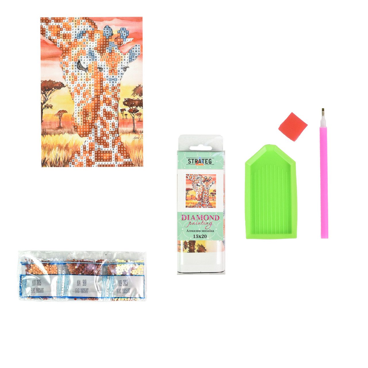 Алмазна картина Strateg У теплих обіймах 10х15 см YAB25187 - 3