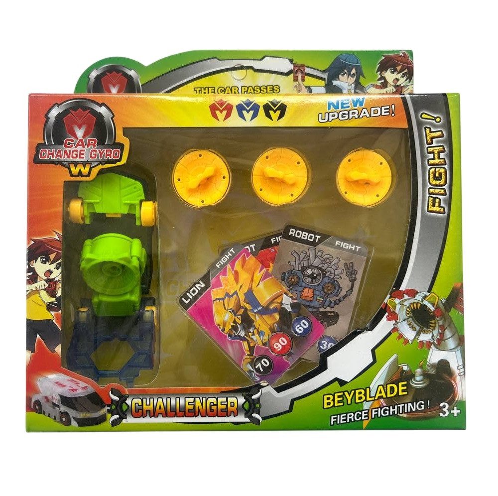 Ігровий набір Beyblade Car Change Gyro (машинка трансформер, 3 диски, магнітні картки) 520-11 - 1