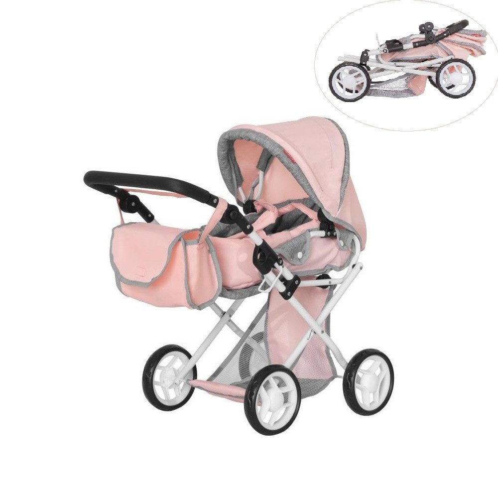 Коляска для ляльки CARRELLO UNICO (з сумкою) 9346+BAG PINK - 2