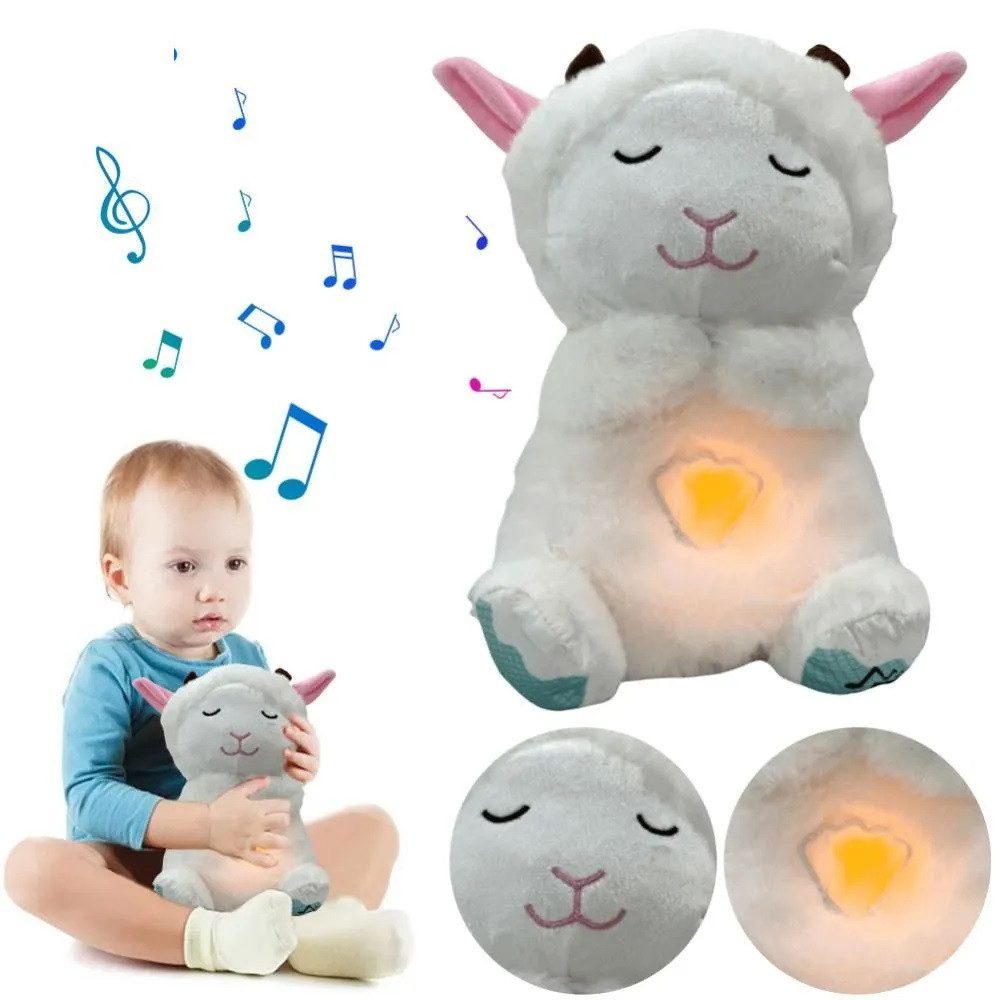 М'яка іграшка нічник із функцією дихання Овечка (світло, музика) 988-58 - 5