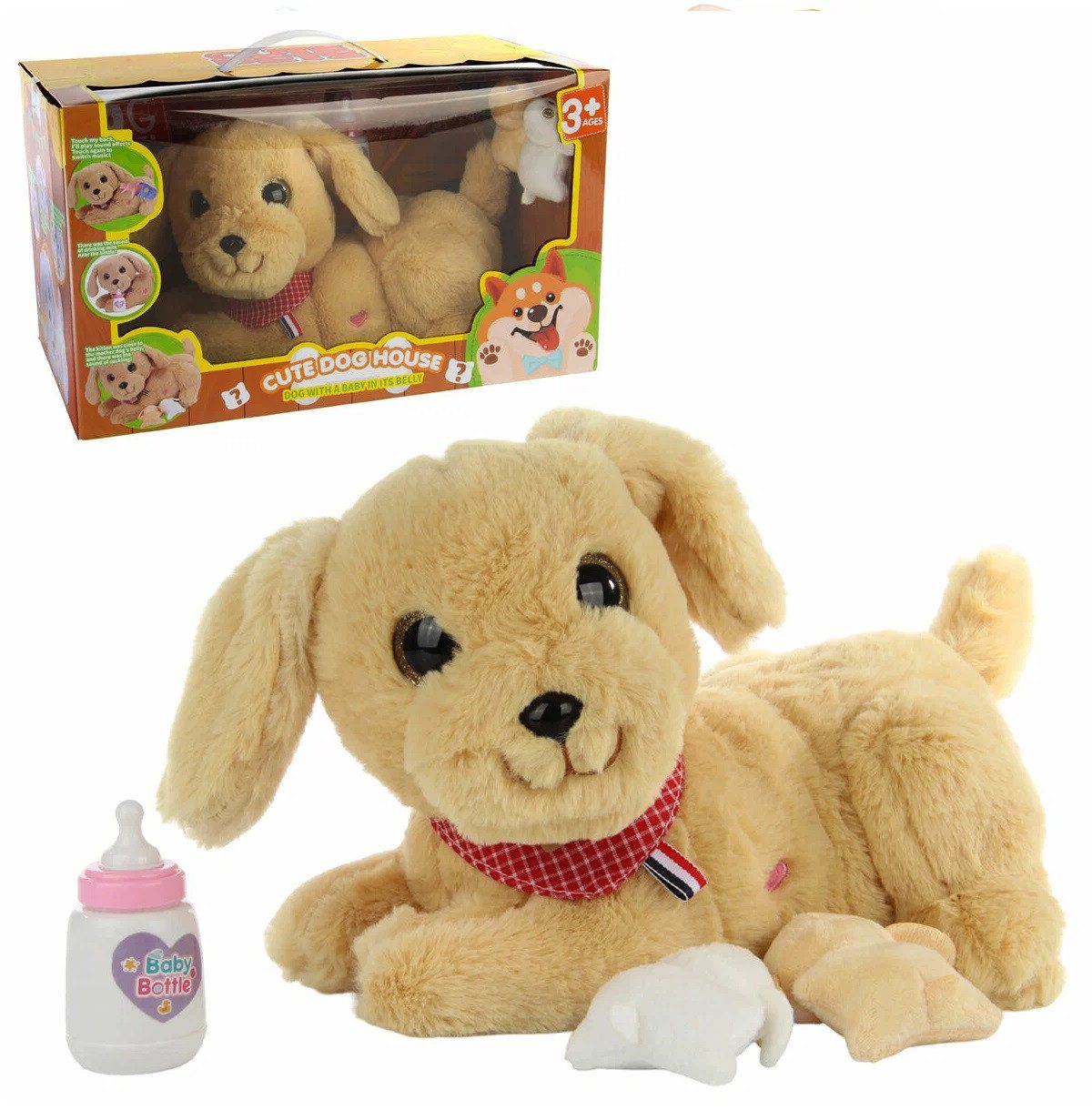 М'яка інтерактивна іграшка Собачка з цуценятами (тваринка 25 см) 933-140 E - 1