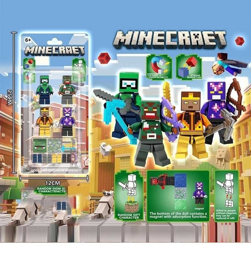 Конструктор MINECRAET (4 фігурки, 2 магнітних блоки) 4021 - 3