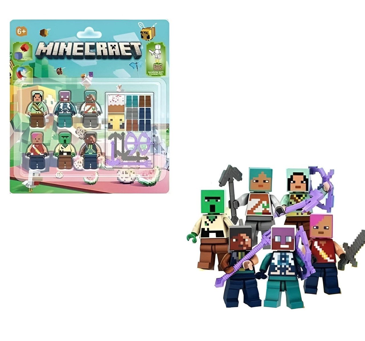 Конструктор MINECRAET (6 фігурок, 2 магнітних блоки) 4025 - 1
