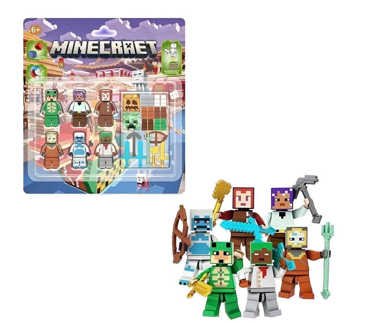Конструктор MINECRAET (6 фігурок, 2 магнітних блоки) 4027 - 1
