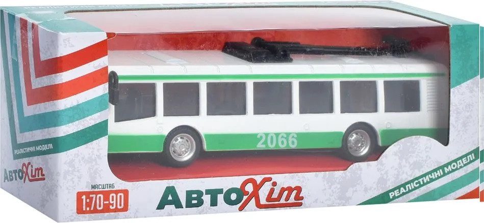Реалістична модель тролейбус (17 см, метал, інерція) АвтоХіт M 5661 - 4