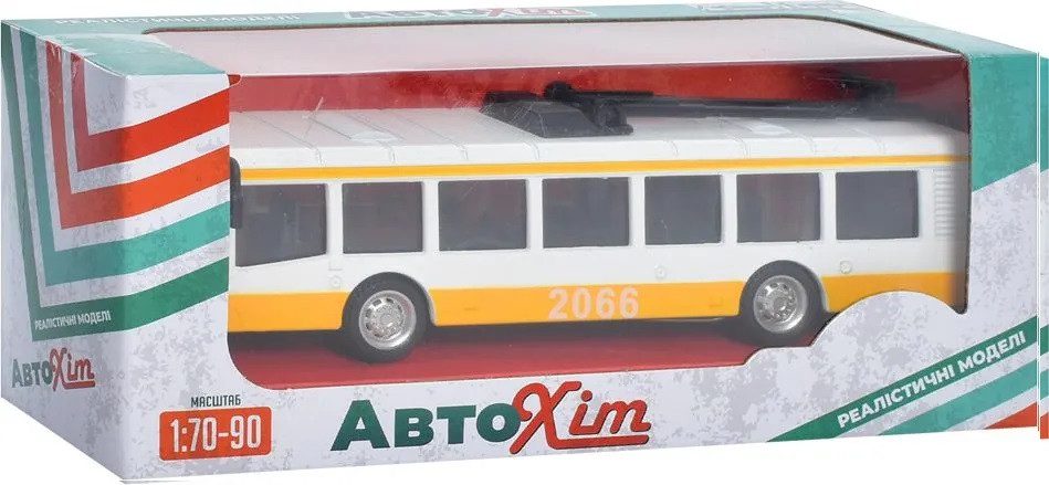 Реалістична модель тролейбус (17 см, метал, інерція) АвтоХіт M 5661 - 5