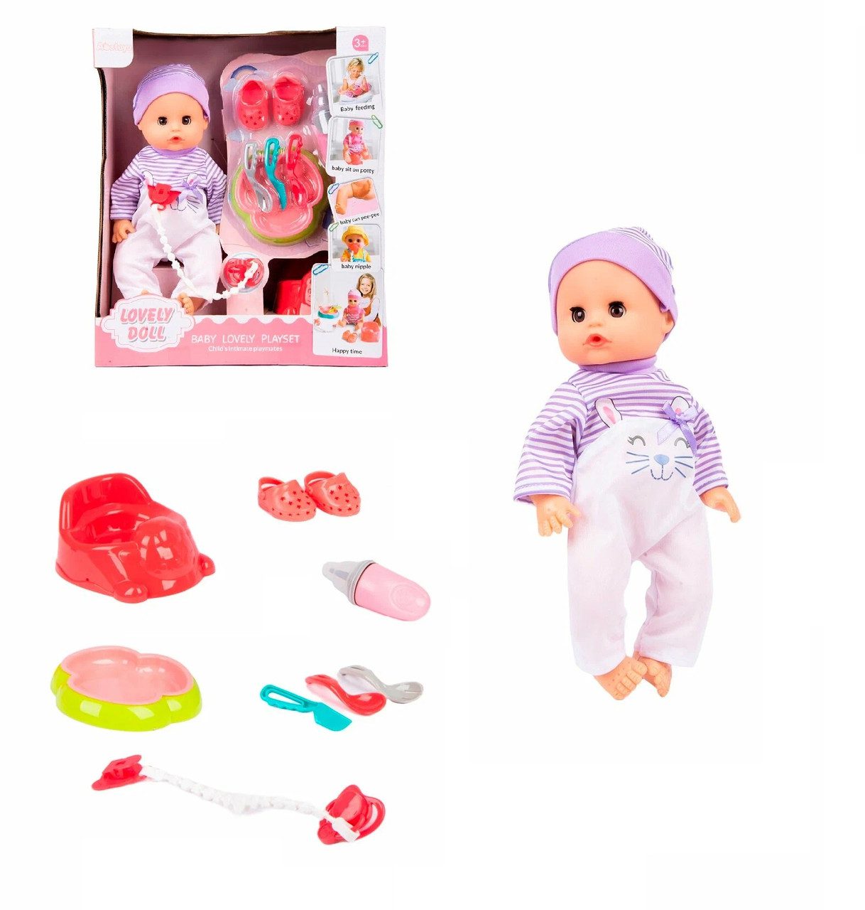 Інтерактивний пупс Lovely Doll з горщиком та аксесуарами (35 см) AD7788-A9/A10 - 2