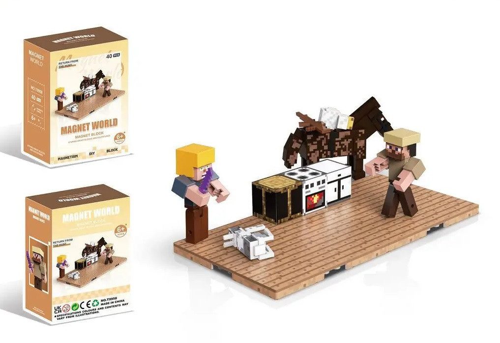 Дитячий магнітний конструктор Magnet World (від 40 будівельних блоків) T9951-T9958 - 5