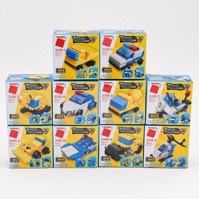 Конструктор блоковий Поліцейський/Будівельний транспорт (30-37 дет.) 2105 - 4