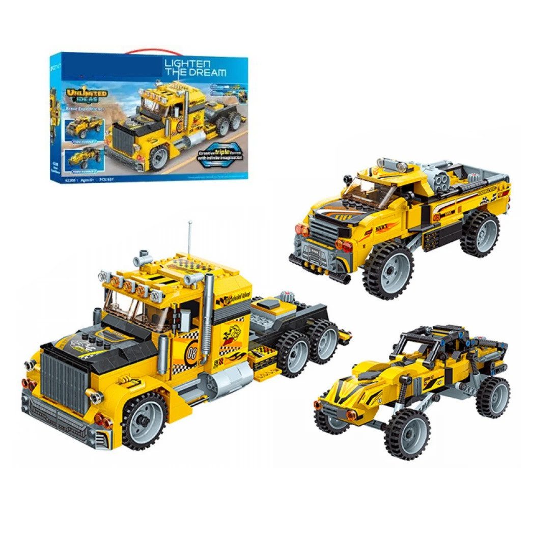 Конструктор блоковий інерційна машина 3 в 1 (тягач, пікап, баггі) 637 деталей 42108 - 3