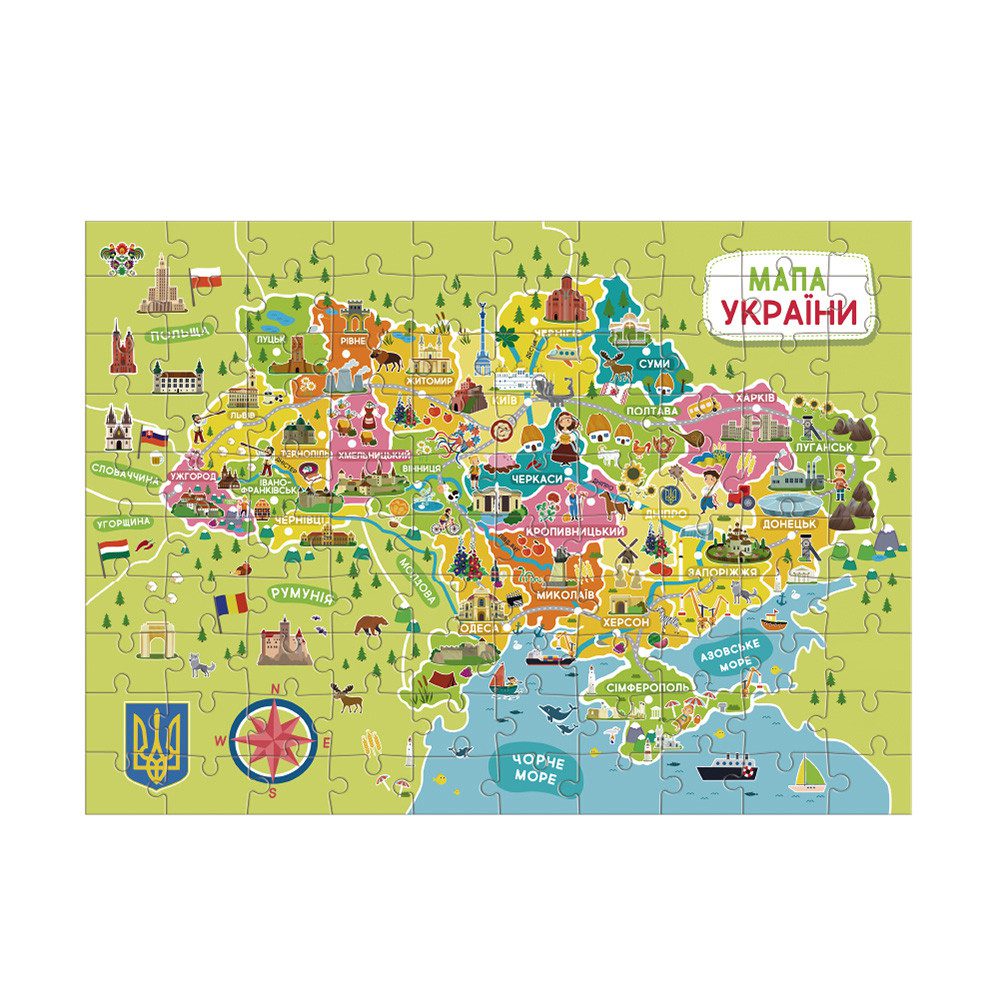 Дитячий пазл Мапа України Dodo (100 елементів) 300706 - 3