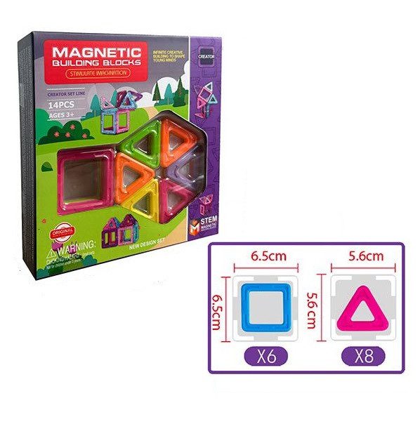 Дитячий магнітний конструктор Magnetic (14 деталей) MX3366-34 - 3