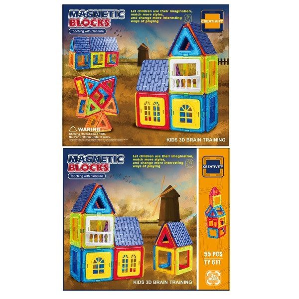 Дитячий магнітний конструктор Magnetic (55 деталей) TY611 - 6