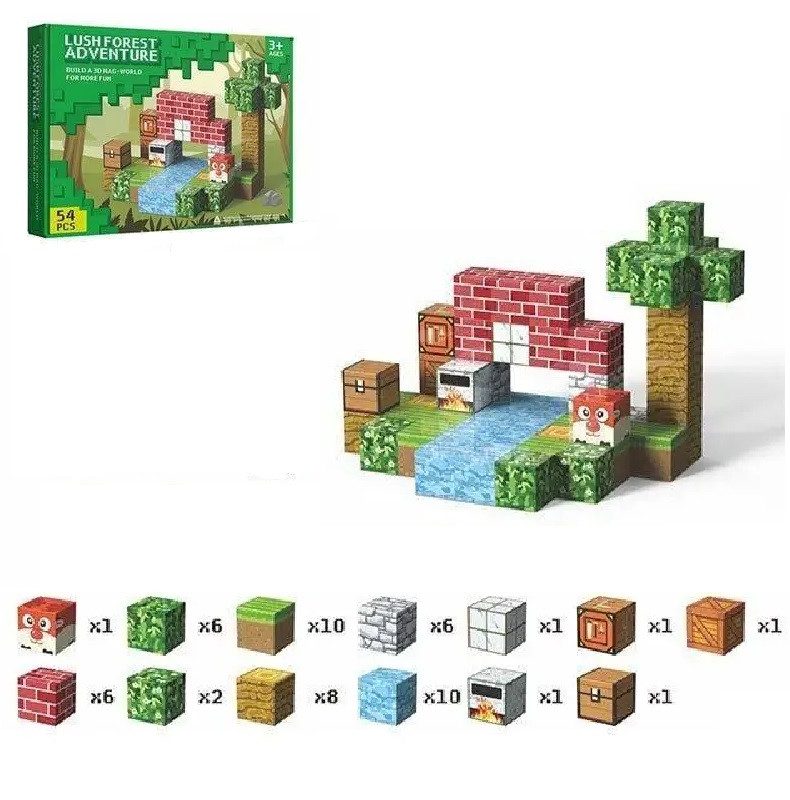 Дитячий магнітний конструктор Блоковий світ (54 елементи) FD 136-45 - 6