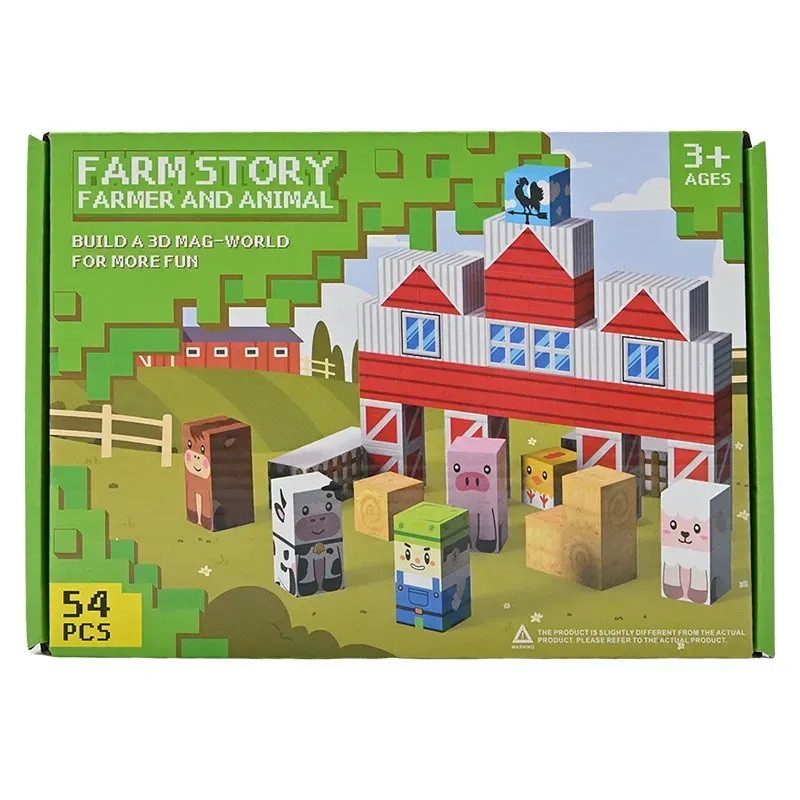 Дитячий магнітний конструктор Блоковий світ (54 елементи) FD 136-51 - 2