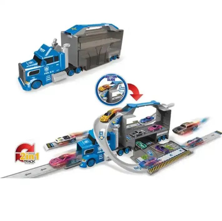 Трейлер 2 в 1 з набором машинок та запуском 