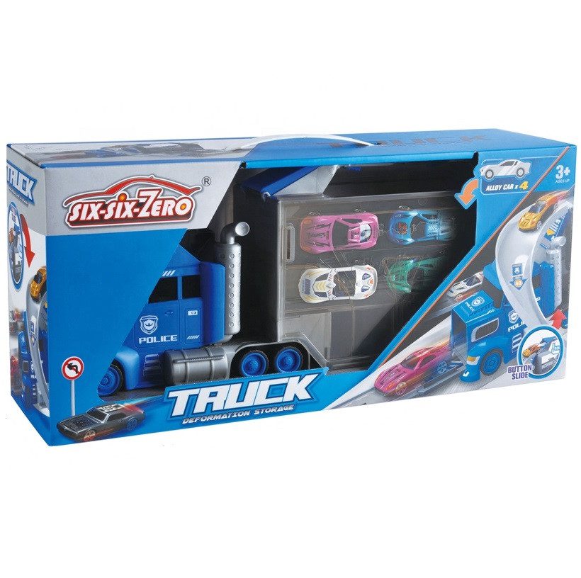 Трейлер 2 в 1 з набором машинок та запуском 