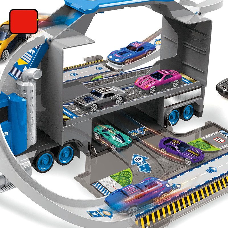 Трейлер 2 в 1 з набором машинок та запуском 