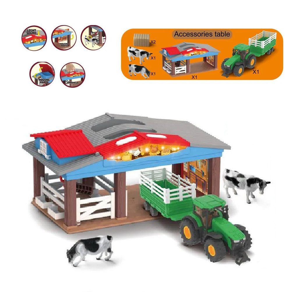 Ігровий набір Ферма (трактор з причепом, тварини, хлів) 0488-1301 - 3
