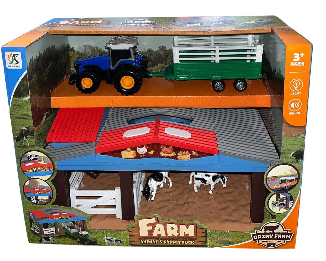Ігровий набір Ферма (трактор з причепом, тварини, хлів) 0488-1301 - 4