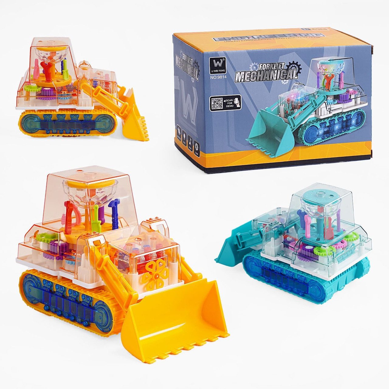 Музичний трактор екскаватор/бульдозер (на батарейці) 9814