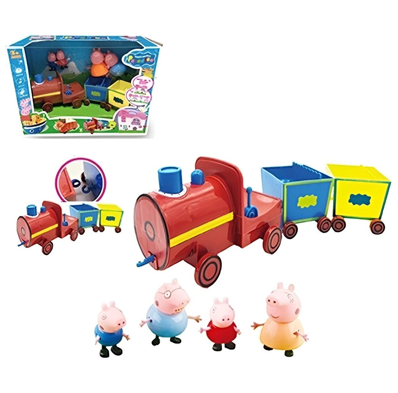 Набір героїв Сім'я свинок (4 фігурки, потяг) YQ 711