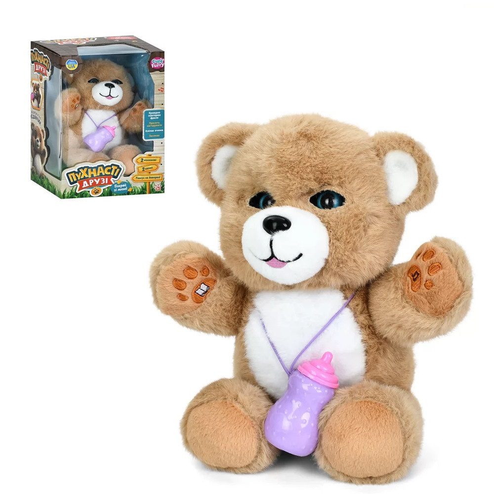 М'яка інтерактивна іграшка Ведмідь (Пухнасті друзі) M 6209 I UA - 1