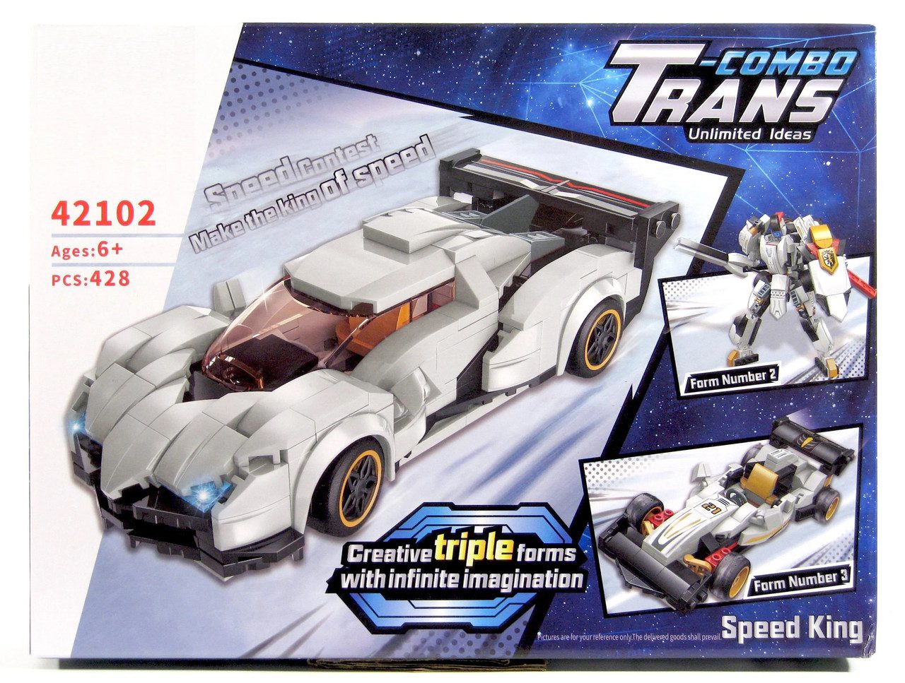 Конструктор Король швидкості 3 в 1 (машина, гоночна машина, робот, 428 деталей) 42102 - 3