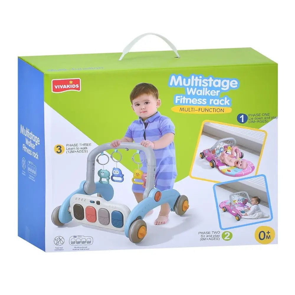 Каталка ігровий центр Перші кроки 2 в 1 з килимком та піаніно 6668 - 5